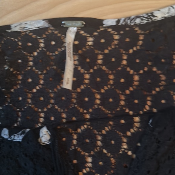 Free People Moon River Blouse in Black Combo size small - Picture 8 of 9